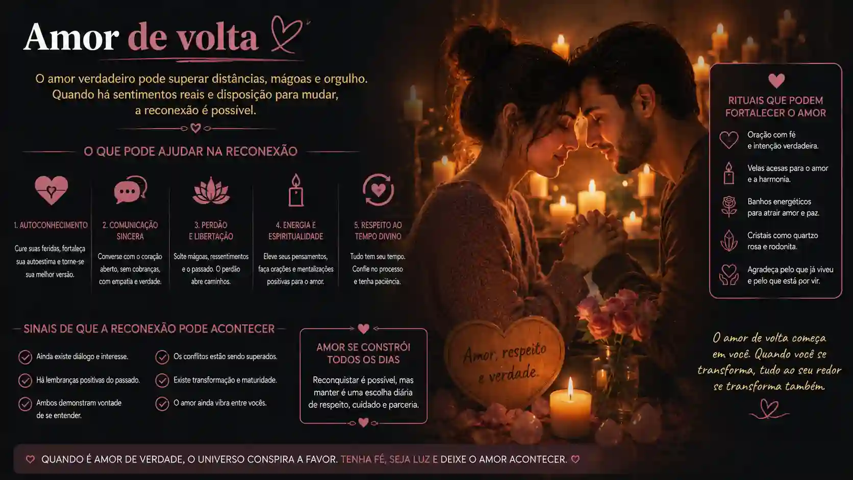 Amor de volta e reconexão espiritual.