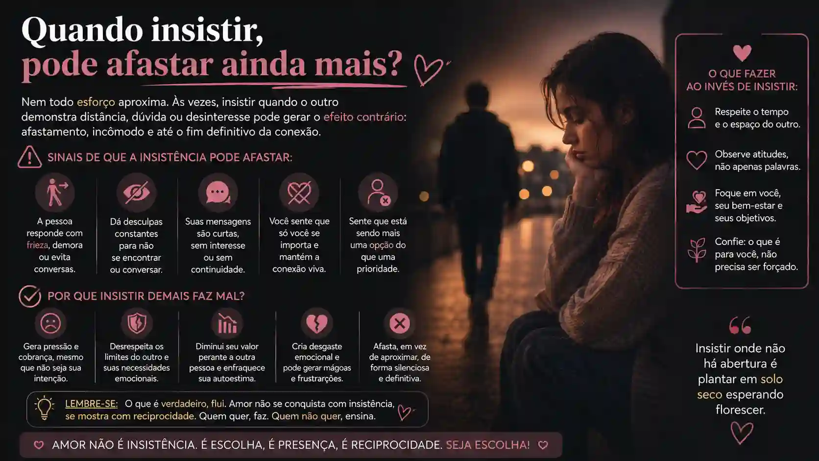 Quando insistir, pode afastar ainda mais.